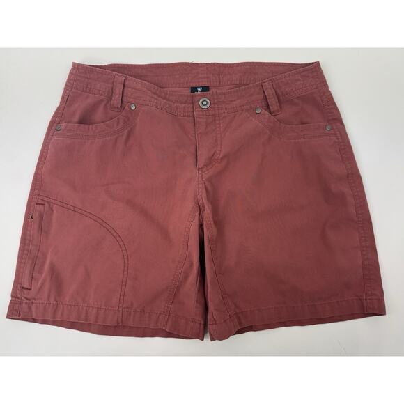 KUHL Womens Free Range Shorts Sz 12 Outdoor Camping Hiking Dusty Red w/ Pockets - Picture 3 of 10